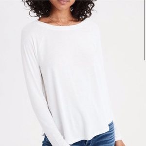 NWOT Aerie Realsoft thermal long sleeve white top